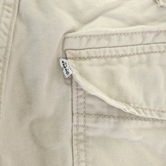 Levis Cargo Shorts Mens 38‎ x 11 Cream White Canvas Work Hiking Camping - Picture 12 of 13